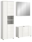 Badm�bel Set 3-teilig Larik in wei� Hochglanz Badkombination 157 x 190 cm