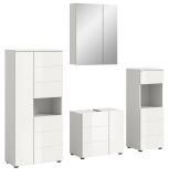 Badm�bel Set 4-teilig Larik in wei� Hochglanz Badkombination 188 x 190 cm