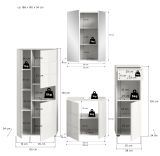Badm�bel Set 4-teilig Larik in wei� Hochglanz Badkombination 188 x 190 cm