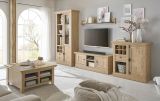 Wohnwand Dorset in Eiche Gold Landhaus Wohnkombination 4-teilig 382 cm, Soft-Close