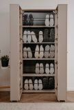 Schuhschrank Logu in Samt Bergonzoli Druck 74 x 182 cm, aufklappbar f�r 30 Paar Schuhe