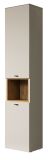 Badezimmer Hochschrank Jardins in Sand / Kaschmir und Eiche, Badschrank 40 x 186 cm mit Soft-Close