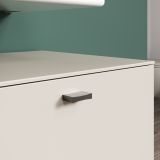 Waschbeckenunterschrank Jardins in Kaschmir / Sand mit Eiche auf Rollen, Breite 80 cm, Soft-Close