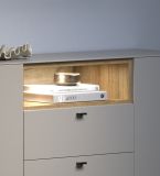 Sideboard Jardins in Kaschmir / Sand und Evoke Eiche, Kommode 154 cm mit Soft-Close