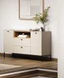 Sideboard Jardins in Kaschmir / Sand und Evoke Eiche, Kommode 154 cm mit Soft-Close