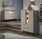 Sideboard Jardins in Kaschmir / Sand und Evoke Eiche, Kommode 154 cm mit Soft-Close