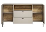 Sideboard Jardins in Kaschmir / Sand und Evoke Eiche, Kommode 154 cm mit Soft-Close