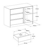 Parisot Schlafzimmer komplett Set Escale27 in Eiche japanisch Bett 180 x 200 cm