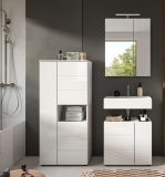 Badm�bel Set 3-teilig Larik in wei� Hochglanz Badkombination 135 x 190 cm
