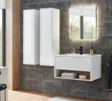 Badezimmer Hochschrank Glide in wei� Hochglanz, H�ngeschrank 30 x 119 cm mit Push-Open