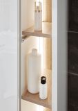 Badm�bel Set 3-teilig Glide in wei� Hochglanz und Eiche mit LED Beleuchtung 135 x 190 cm