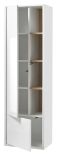 Badm�bel Set Glide in wei� Hochglanz und Eiche mit Waschbecken und LED Beleuchtung 155 x 190 cm