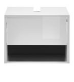 Waschbeckenunterschrank Glide in wei� Hochglanz und grau 60 cm
