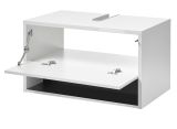 Badm�bel Set 2-teilig Glide in wei� Hochglanz und grau mit LED Beleuchtung 80 x 190 cm