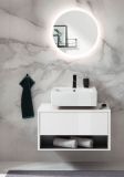 Badm�bel Set 2-teilig Glide in wei� Hochglanz und grau mit LED Beleuchtung 80 x 190 cm