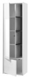 Badm�bel Set Glide in wei� Hochglanz und grau mit Waschbecken und LED Beleuchtung 225 x 190 cm