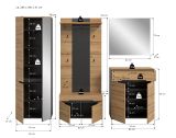 Garderobe Set 5-teilig Cooper in Artisan Eiche und grau 255 cm, Soft-Close