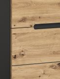 Garderobe Set 3-teilig Cooper in Artisan Eiche und grau 160 cm, Soft-Close
