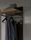 Garderobe Set 3-teilig Cooper in Artisan Eiche und grau 140 cm, Soft-Close