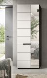 Garderobenschrank Cooper in Wei� und Grau 65 x 190 cm mit variabler Inneneinteilung, Soft-Close