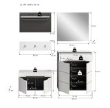 Garderobe Set 5-teilig Cooper Wei� und Basalt Grau 175 cm, Soft-Close