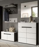 Garderobe Set 2-teilig Cooper in wei� und grau Schuhkommode und Spiegel, Soft-Close