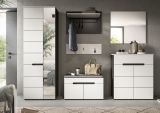 Garderobe Set 2-teilig Cooper in wei� und grau Schuhkommode und Spiegel, Soft-Close