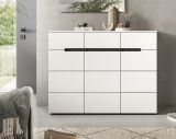 Schuhkommode Cooper Wei� und Basalt Grau 120 x 94 cm, Vollauszug und Soft-Close
