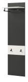 Garderobenpaneel Cooper in Basalt Grau und Wei�, Wandgarderobe 45 x 165 cm
