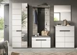 Garderobenpaneel Cooper in Wei� und Basalt Grau, Wandgarderobe 80 x 141 cm