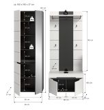 Garderobe Set 3-teilig Cooper in Wei� und Basalt Grau 160 cm, Soft-Close