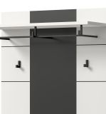 Garderobe Set 3-teilig Cooper in Wei� und Basalt Grau 160 cm, Soft-Close