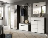 Garderobe Set 4-teilig Cooper in Wei� und Basalt Grau 175 cm, Soft-Close