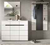 Garderobe Set 3-teilig Cooper in Wei� und Basalt Grau 215 cm, Soft-Close und Vollauszug