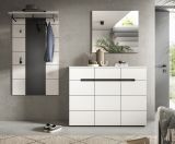 Garderobe Set 3-teilig Cooper in Wei� und Basalt Grau 215 cm, Soft-Close und Vollauszug