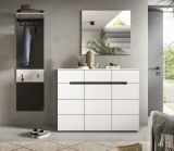 Garderobe Set 3-teilig Cooper in wei� und grau 180 cm, Soft-Close