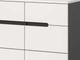 Garderobe Set 3-teilig Cooper in wei� und grau 180 cm, Soft-Close