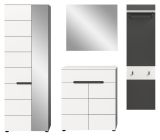 Garderobe Set 4-teilig Cooper in wei� und grau 220 cm, Soft-Close