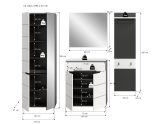 Garderobe Set 4-teilig Cooper in wei� und grau 220 cm, Soft-Close
