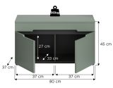 Garderobe Sitzbank Cooper in Salbei und Basalt Grau Garderobenbank 80 cm, Soft-Close