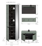 Garderobe Set 4-teilig Cooper in Salbei Gr�n und Basalt Grau 160 cm, Soft-Close