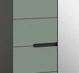 Garderobe Set 4-teilig Cooper in Salbei Gr�n und Basalt Grau 160 cm, Soft-Close
