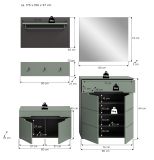 Garderobe Set 5-teilig Cooper in Salbei Gr�n und Basalt Grau 175 cm, Soft-Close