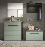 Garderobe Set 5-teilig Cooper in Salbei Gr�n und Basalt Grau 175 cm, Soft-Close