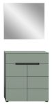Garderobe Set 2-teilig Cooper in salbei und grau Schuhkommode und Spiegel, Soft-Close