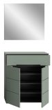Garderobe Set 2-teilig Cooper in salbei und grau Schuhkommode und Spiegel, Soft-Close