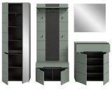 Garderobe Set 5-teilig Cooper in Salbei und Grau 255 cm, Soft-Close
