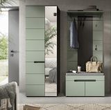 Garderobe Set 3-teilig Cooper in Salbei und Grau 160 cm, Soft-Close