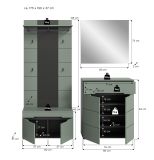 Garderobe Set 4-teilig Cooper in Salbei und Grau 175 cm, Soft-Close