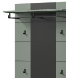 Garderobe Set 3-teilig Cooper in Salbei und Grau 175 cm, Soft-Close